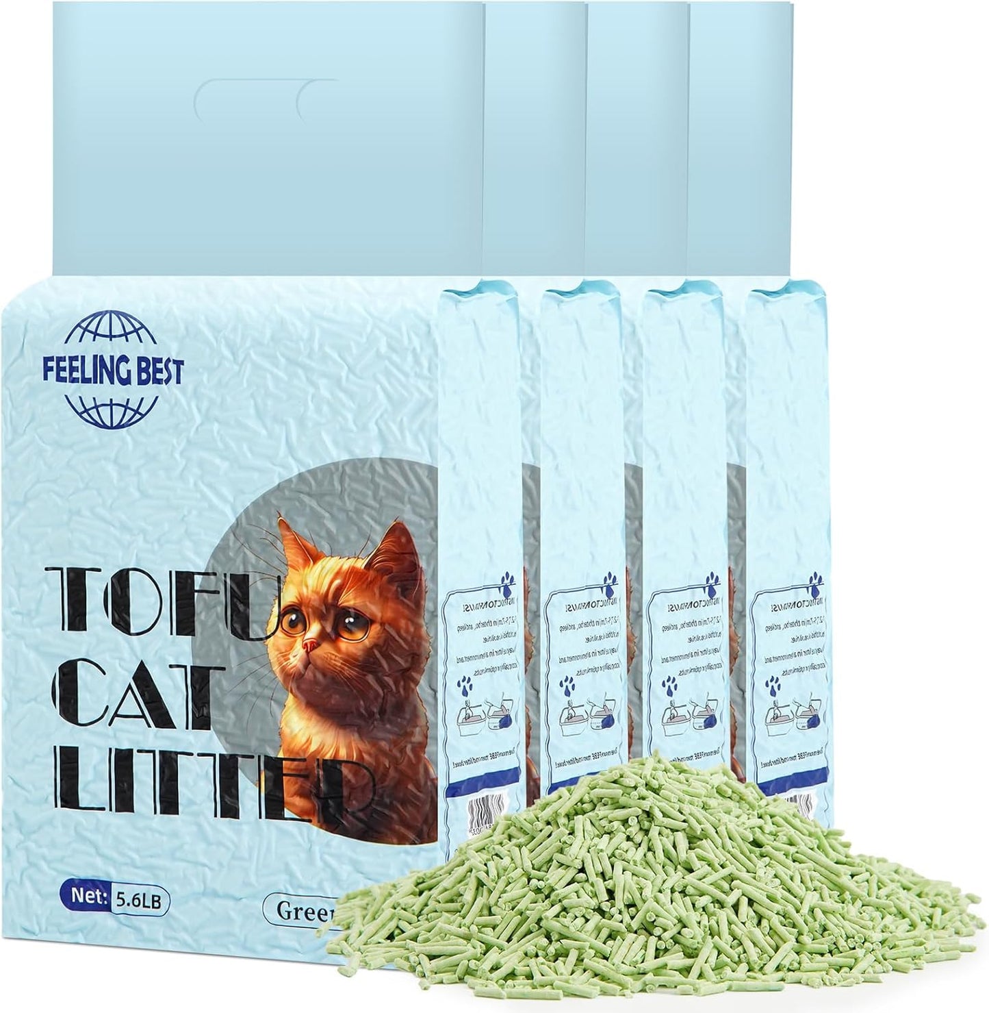 FEELING BEST Tofu Cat Litter: Eco-Friendly & Clumping