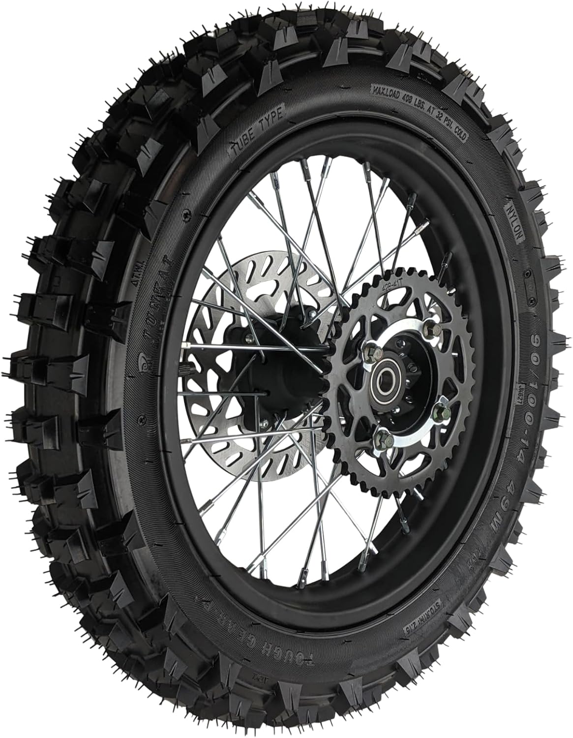 14 Inch Rear Wheel Rim Tire Assembly for Dirt Pit Bikes