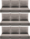 Luxury 6 in Outdoor Cushions 24x24x6 Set of 9 - Deep Comfort for Patio