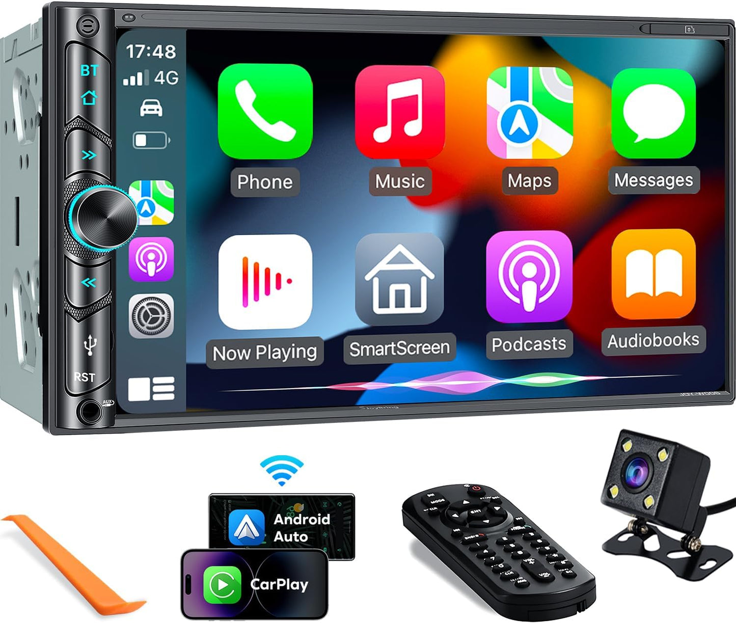 Upgrade Wireless Double Din Car Stereo with Carplay and Android Auto