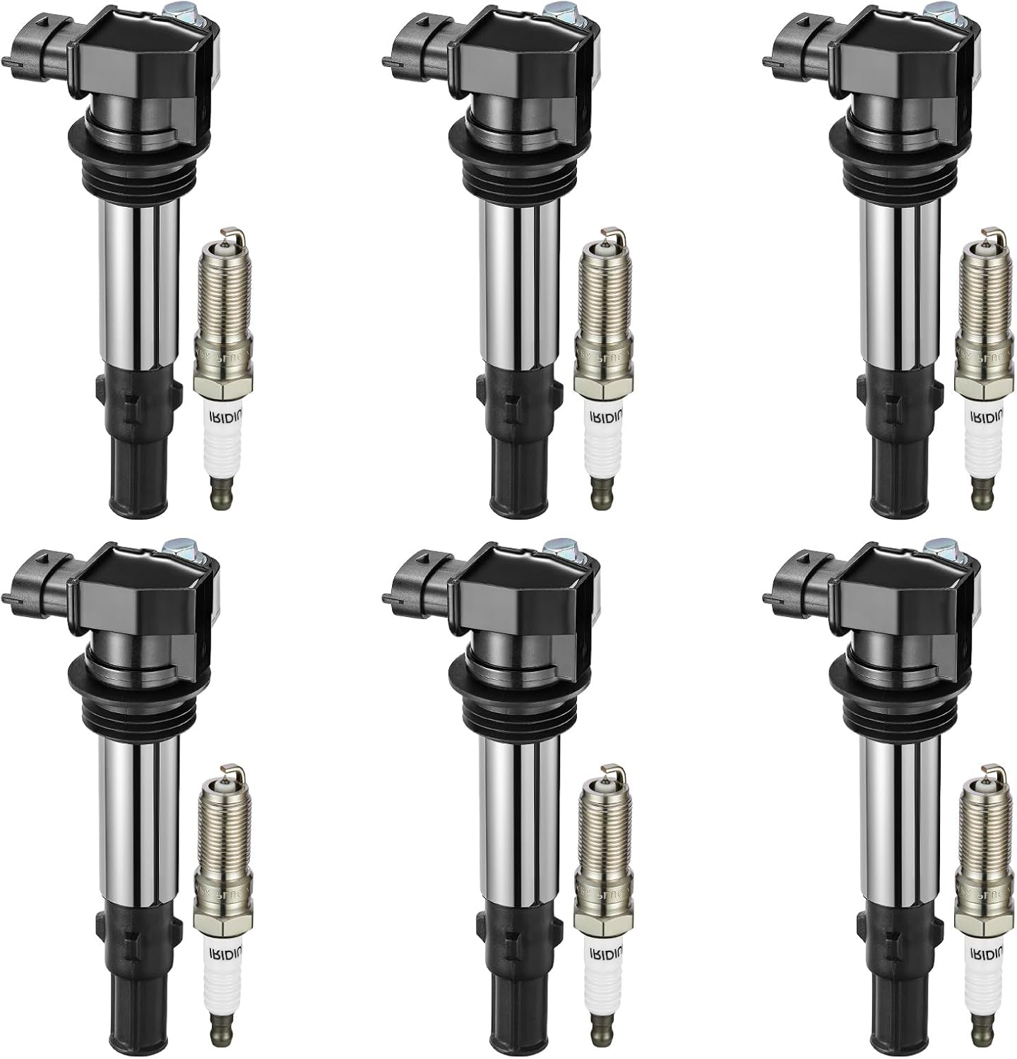 Set of 6 Ignition Coil Pack UF375 and Iridium Spark Plugs 6509