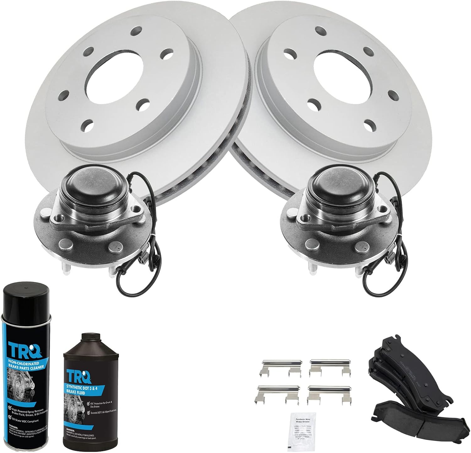 TRQ Front Brake Pad & Rotor Kit for Cadillac & Chevrolet Vehicles