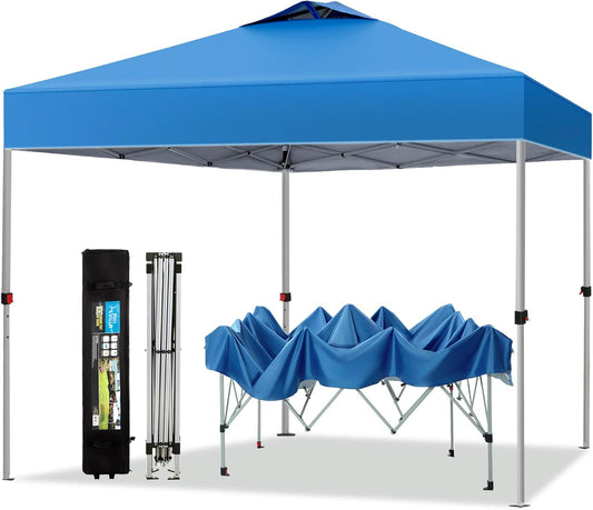 PHI VILLA 10'x10' Pop-up Canopy: 100 Sq. Ft Shade in Blue