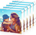Acrylic Picture Frames 6x6 5 Pack - Frameless Double-Sided Display