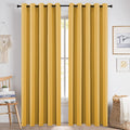 Mustard Yellow Blackout Curtains 72 in x 84 in - Room Darkening Drapes