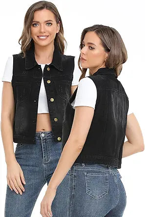 Stylish Xeoxarel Women's Denim Vest for Casual Everyday Wear