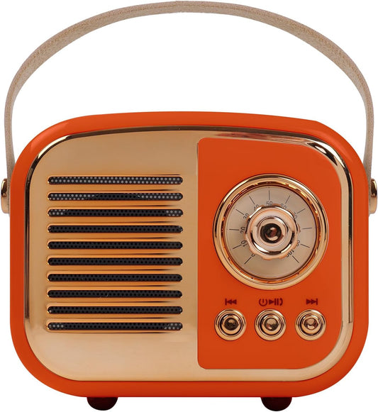Vintage Retro Bluetooth Speaker - TWS Pairing - Orange