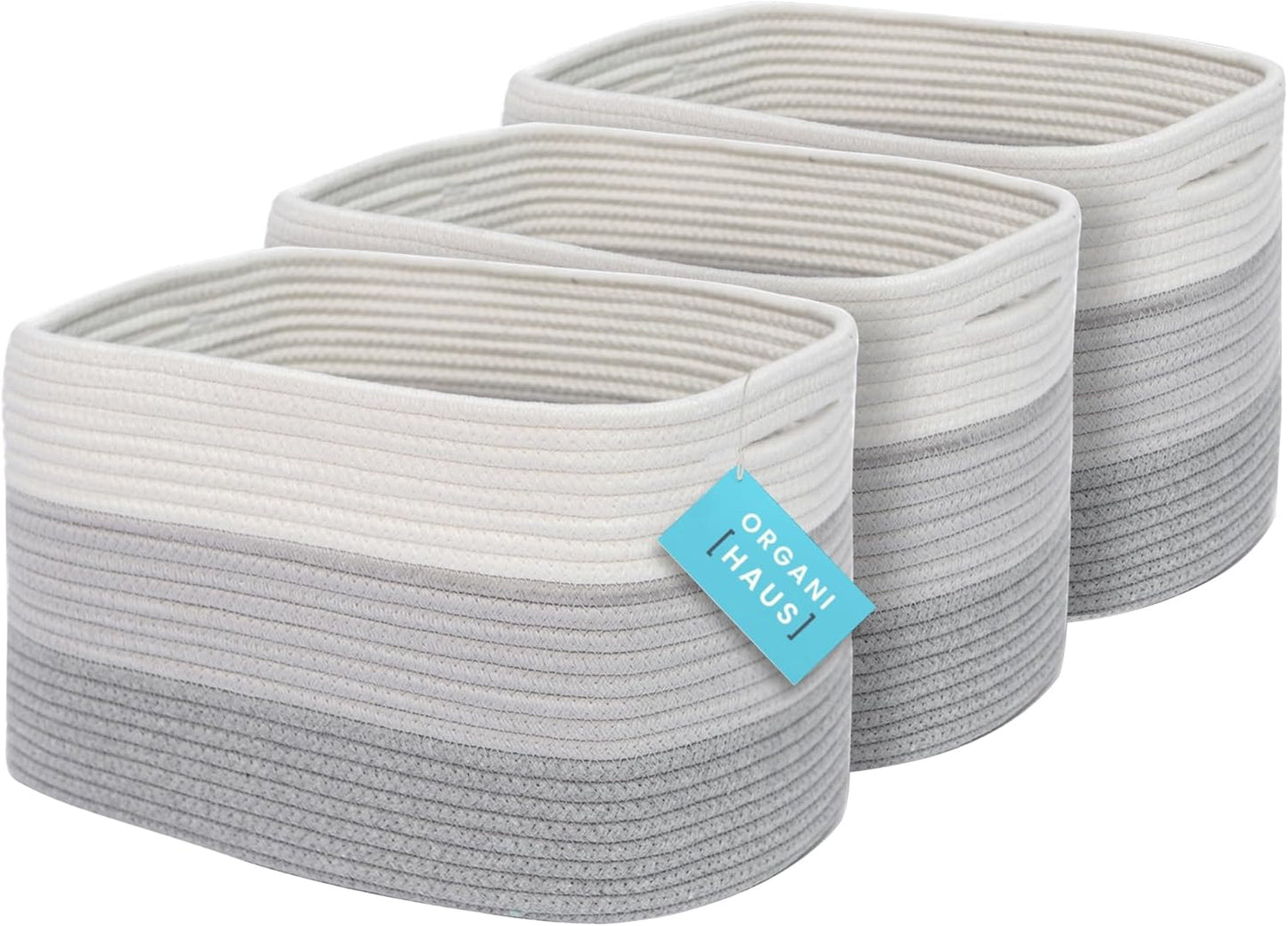 Woven Storage Baskets Set of 3 for Home Organization and Decor