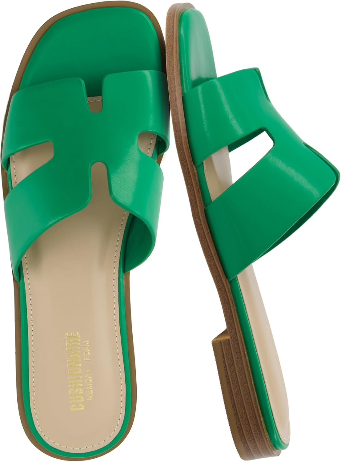 CUSHIONAIRE Voyage Cutout Strap Slides for Women - Trendy Sandals