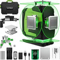16 Line Laser Level 4x360 4D Green Cross Line Self-Leveling Laser