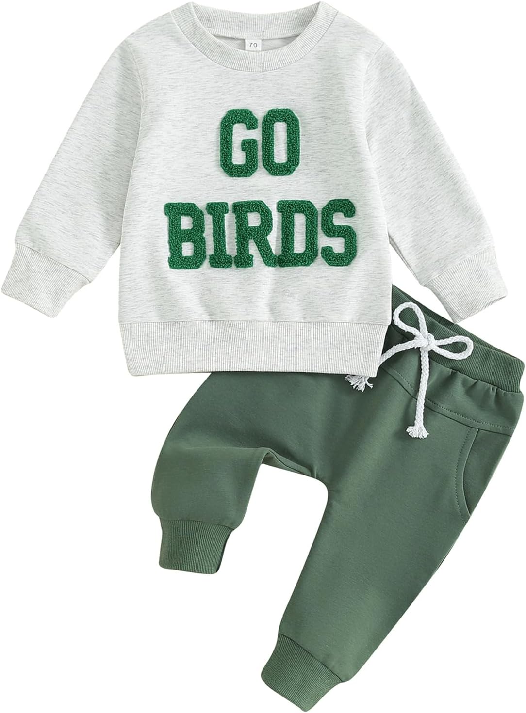 Gueuusu Go Birds Fuzzy Sweatshirt Set