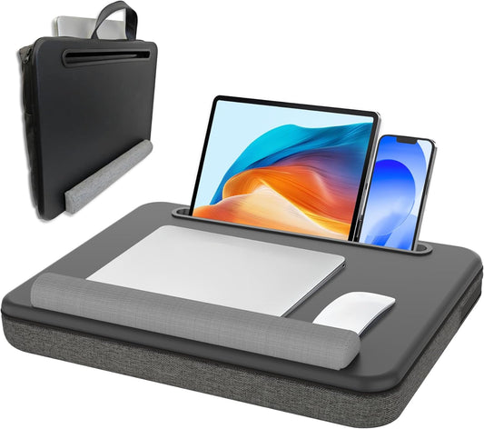 Portable Lap Desk with 15.6 Laptop Slot & Storage