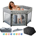 Portable Aluminum Baby Playpen with Mat - Safe Indoor/Outdoor Fun!