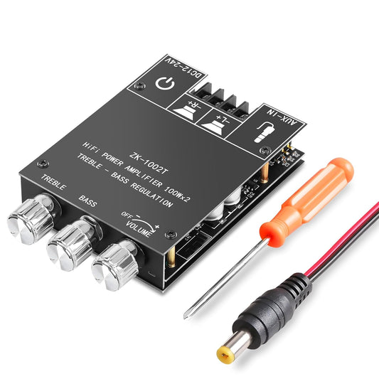 100W Bluetooth Amp Board w/ Bass & Treble Control, DIY Wireless Speakers, DC 12-24V