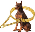 Stainless Steel 18K Gold Dog Chain Collar - Adjustable Chew Proof