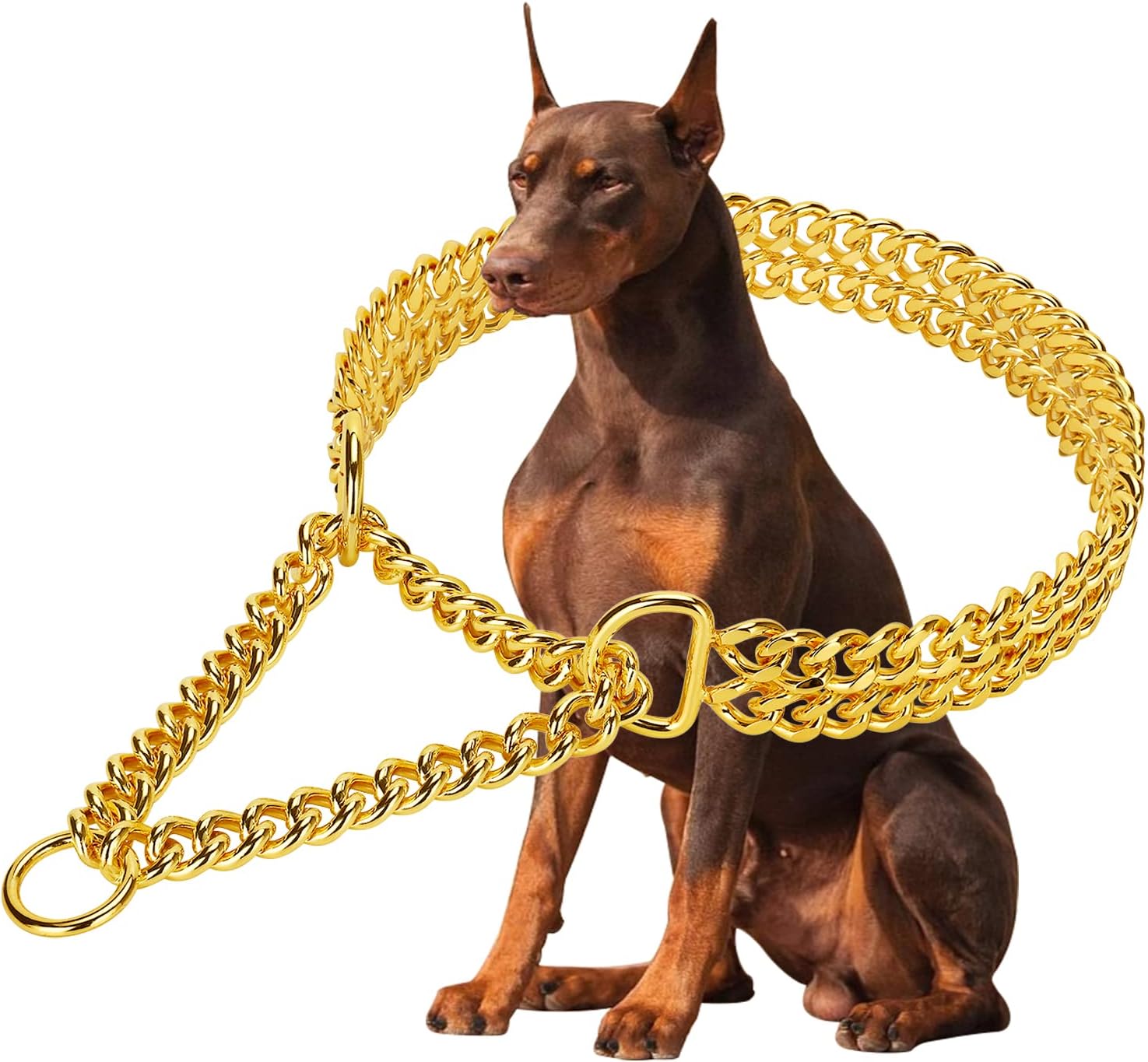 Stainless Steel 18K Gold Dog Chain Collar for All Dog Sizes