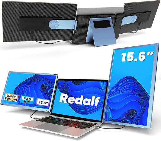 Redalf Laptop Screen Extender: Triple 15.6in FHD Monitor