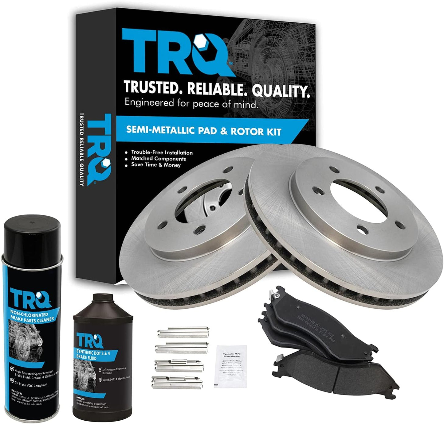 TRQ Front Brake Pad & Rotor Kit for 1997-2002 Ford Expedition