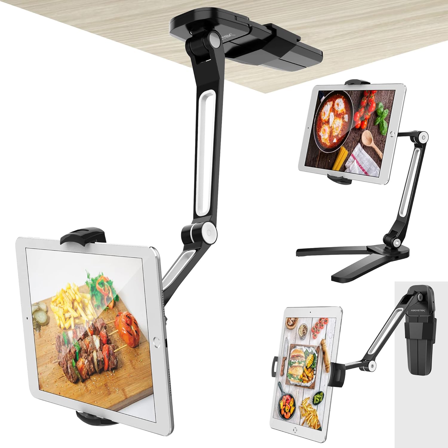 AboveTEK iPad Wall Mount - 3 in 1 Highflex 360 Under Cabinet