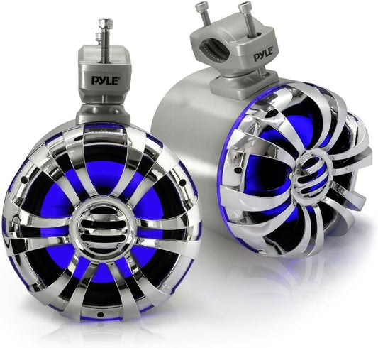 Pyle Marine Speakers - Waterproof Stereo Sound with LED Lights