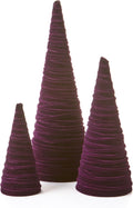 Velvet Trees Set of 3 Plum - Elegant Minimalist Mantel Decor