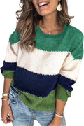 Angashion Women's Color Block Pullover Sweater - Cozy Casual Fit