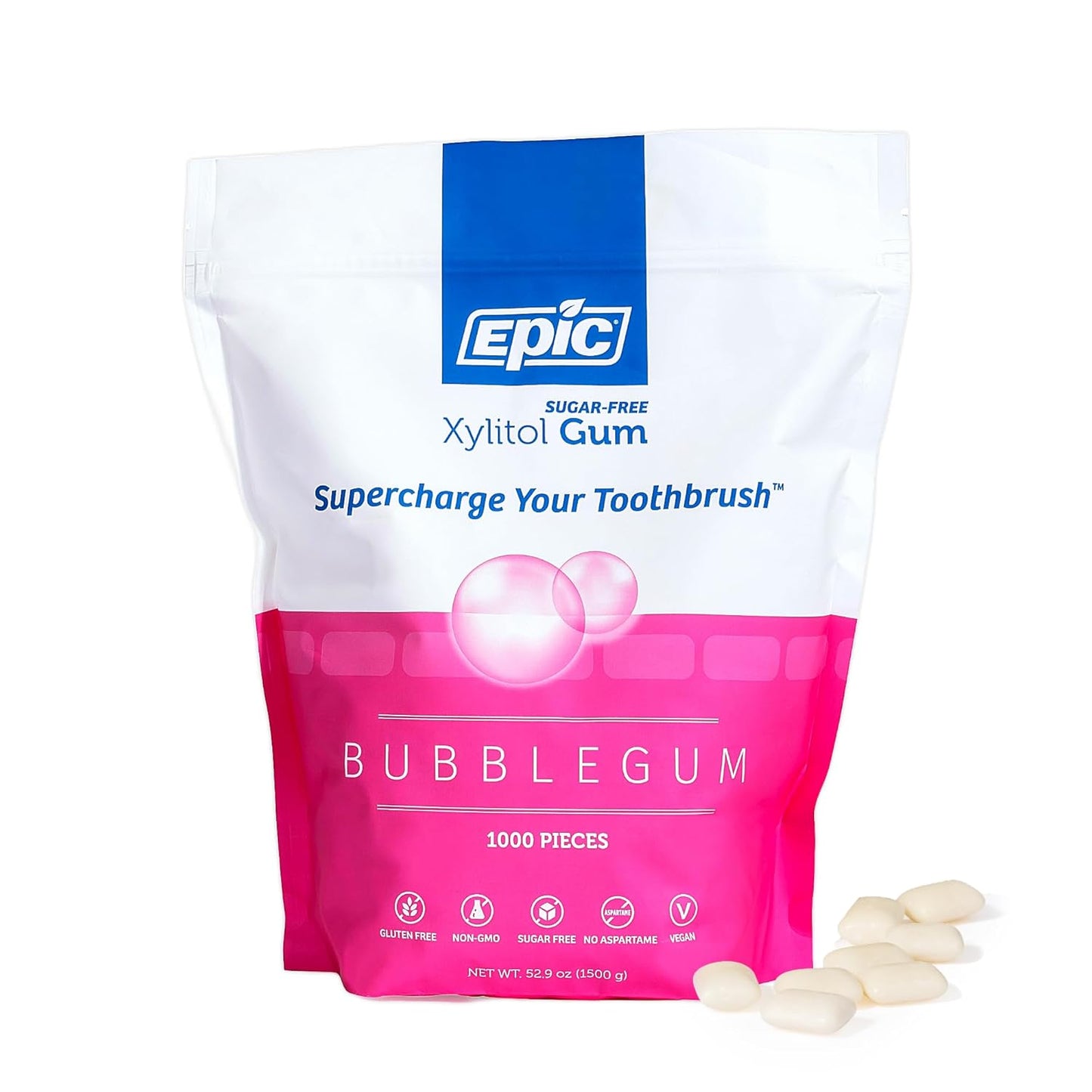 Epic 100% Xylitol Bubblegum Chewing Gum for Fresh Breath
