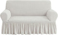 Loveseat Slipcover Ivory - Easy Fit High Stretch Love Seat Cover