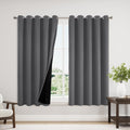 Blackout Curtains 63 in Long Grey 2 Panels Set - Total Room Darkening