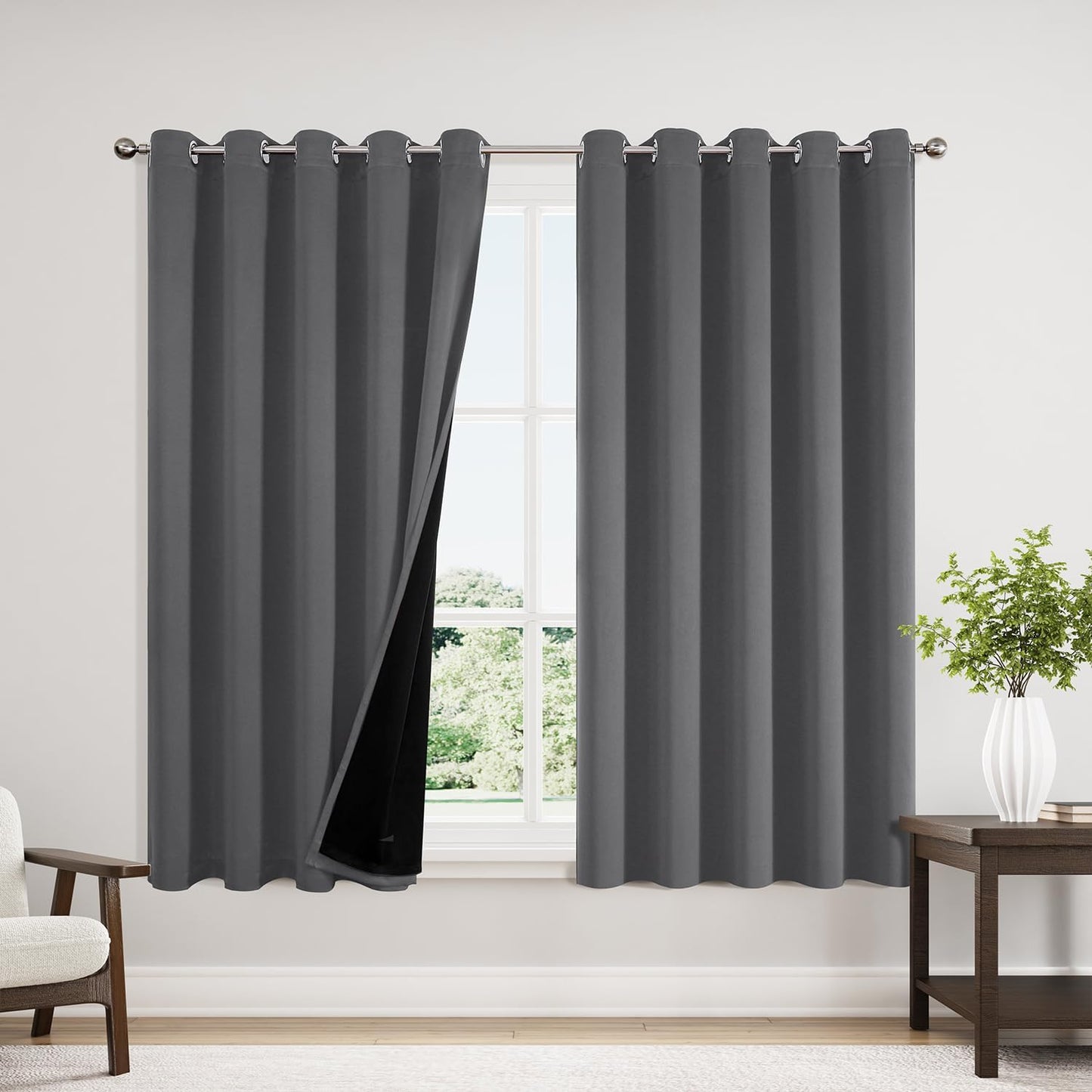 ChrisDowa 100% Blackout Curtains for Bedroom - Total Blackout