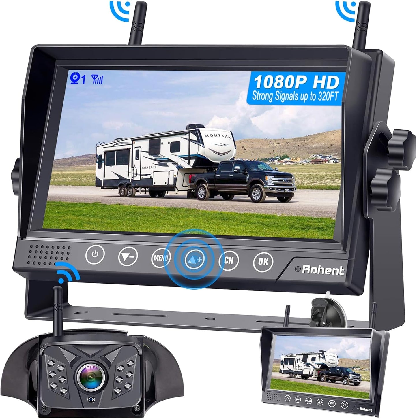 Rohent RV Backup Camera Wireless HD 1080P for Trucks and Trailers