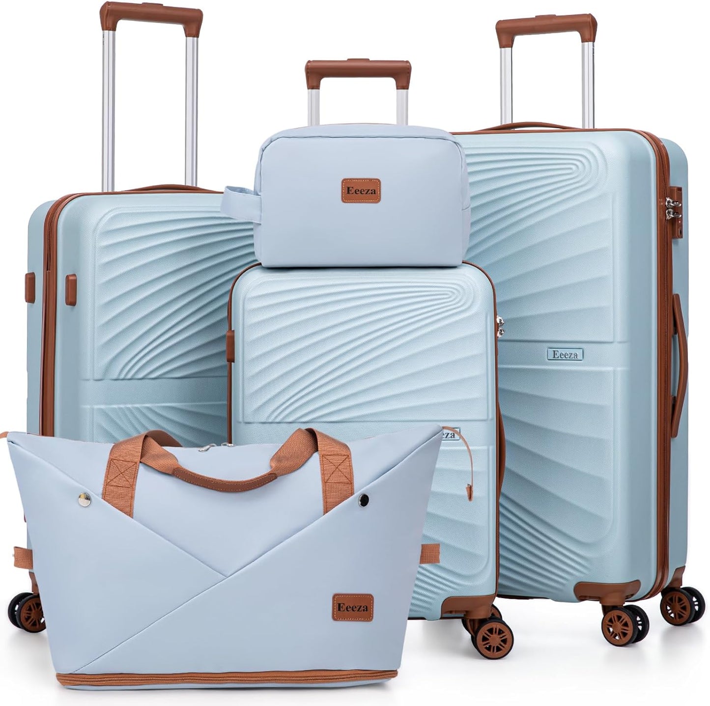 5 Piece Luggage Set with Wheels for Effortless Travel