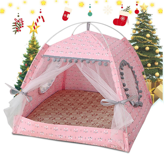 Cute Floral Princess Tent Bed | Portable, Cozy Nest for Pets