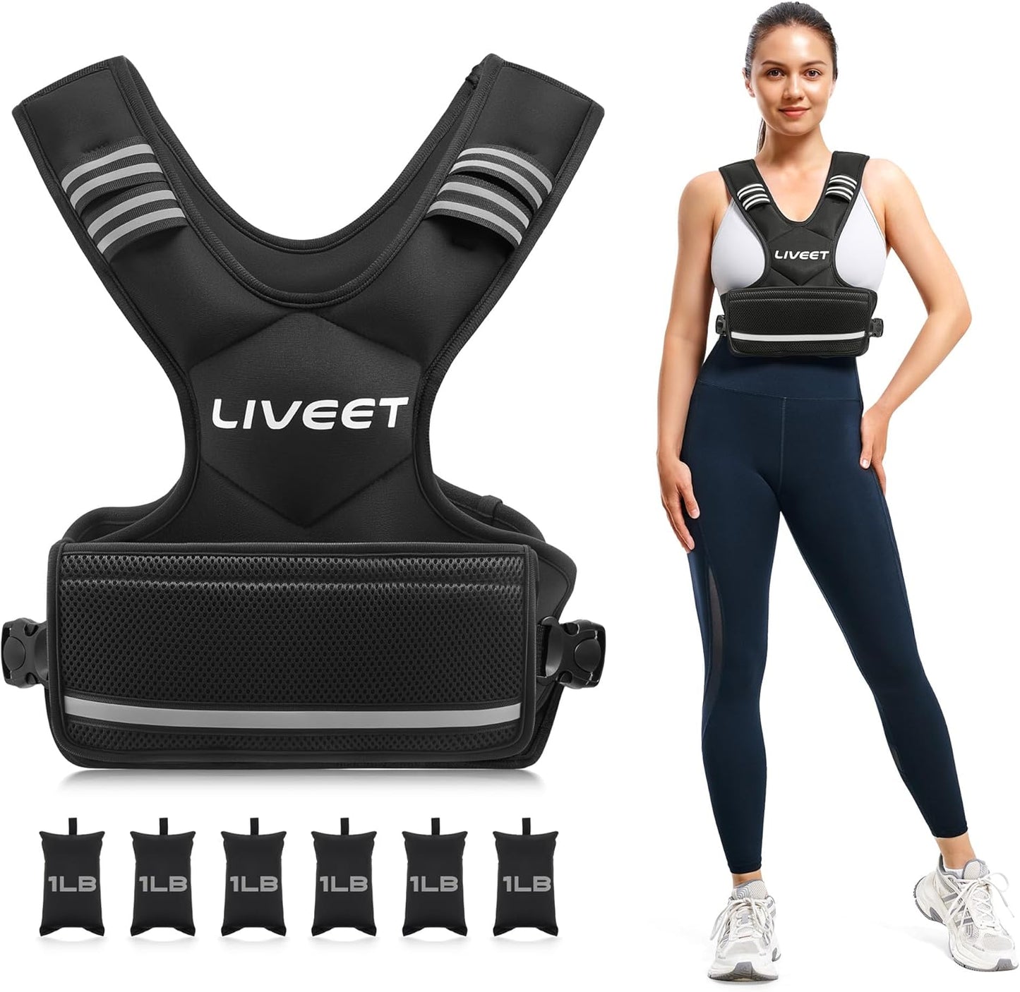 Adjustable Weighted Vest for Women and Men - 4 to 32 lb