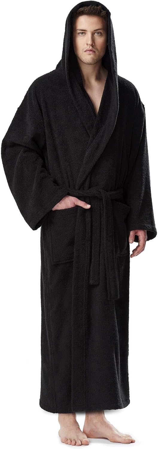 Arus Men's Hooded Classic Bathrobe for Comfort and Style
