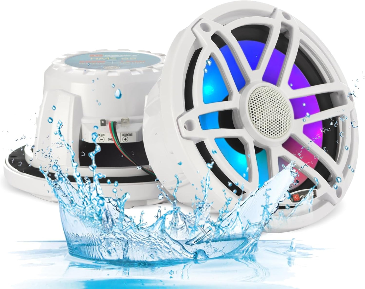 750W Marine Speakers with LED Lights - High-Fidelity Sound