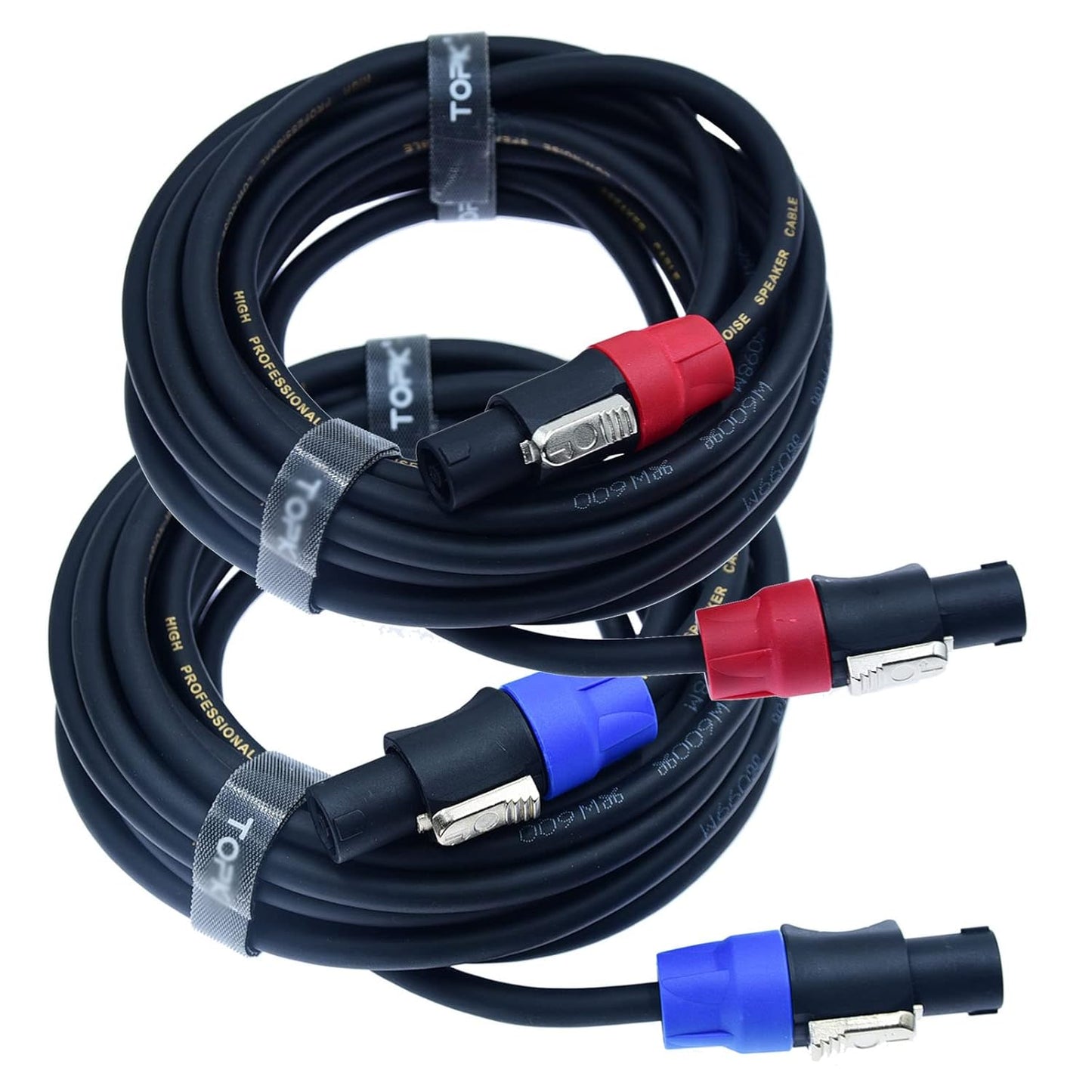 Pro Speakon to Speakon Male Speaker Cable Pair for DJs and Stages