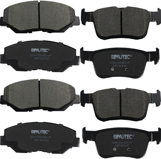 SIPAUTEC 8pcs Front Rear Ceramic Brake Pads for Honda Civic