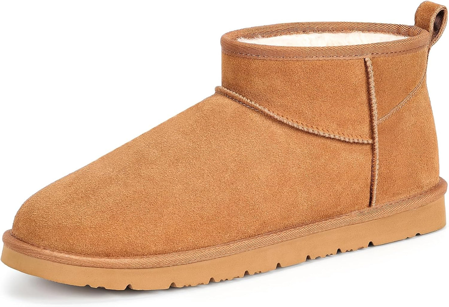 Snow Boots for Men with Genuine Suede and Faux Fur Lining