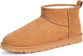 Snow Boots for Men Genuine Suede Ankle Boots - Warm Faux Fur Lined