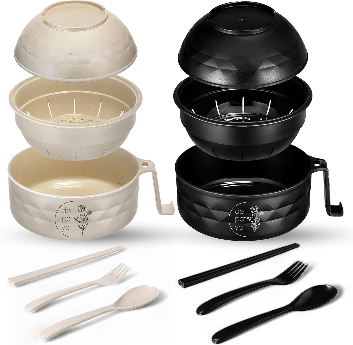 DEPATYA Wheat Fiber Ramen Bowls x2