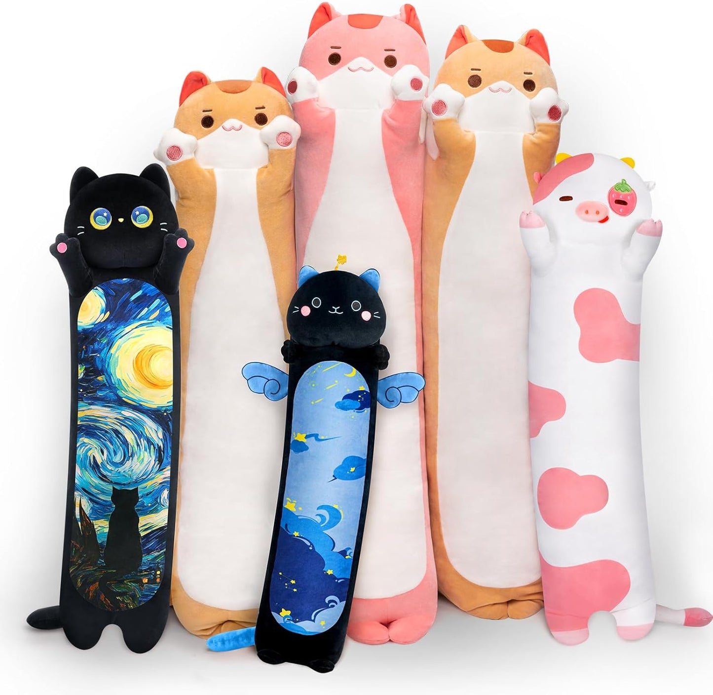 Mewaii Long Cat Plush Toy - Cute Soft Plushies for Kids