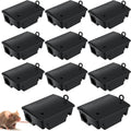 Rat Bait Station 12-Pack with Keys - Lockable Outdoor Rodent Boxes