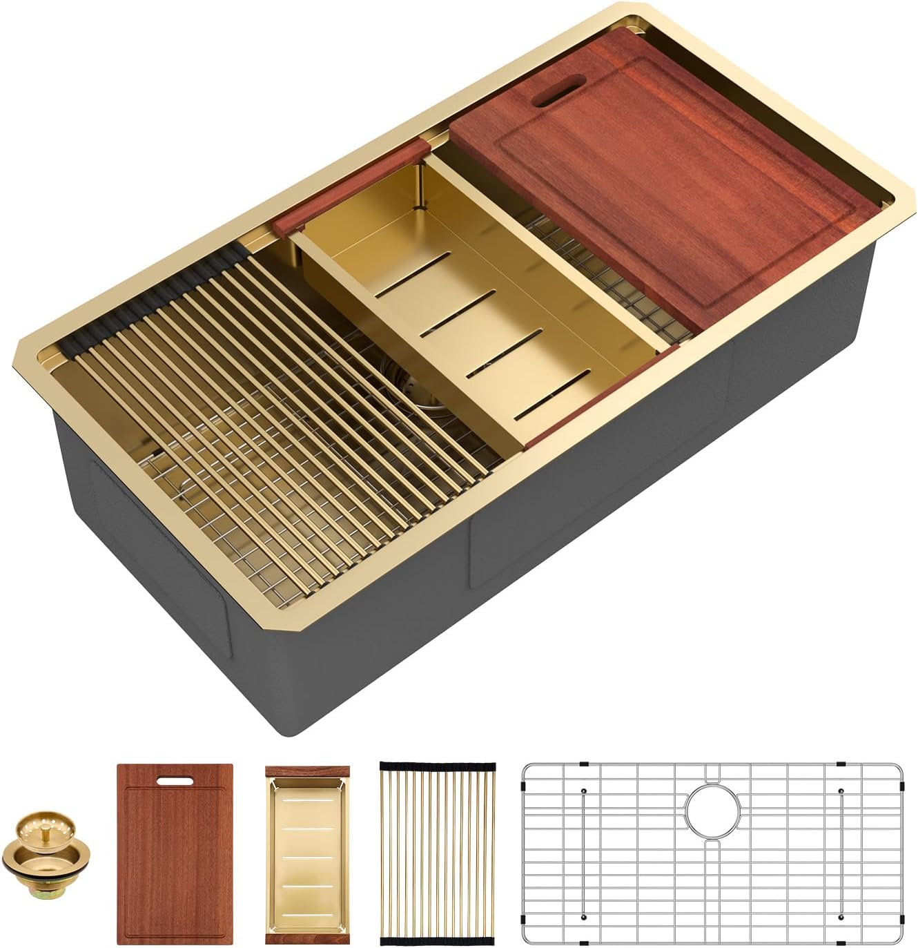 Sarlai 36 Gold Undermount Kitchen Sink Workstation Review