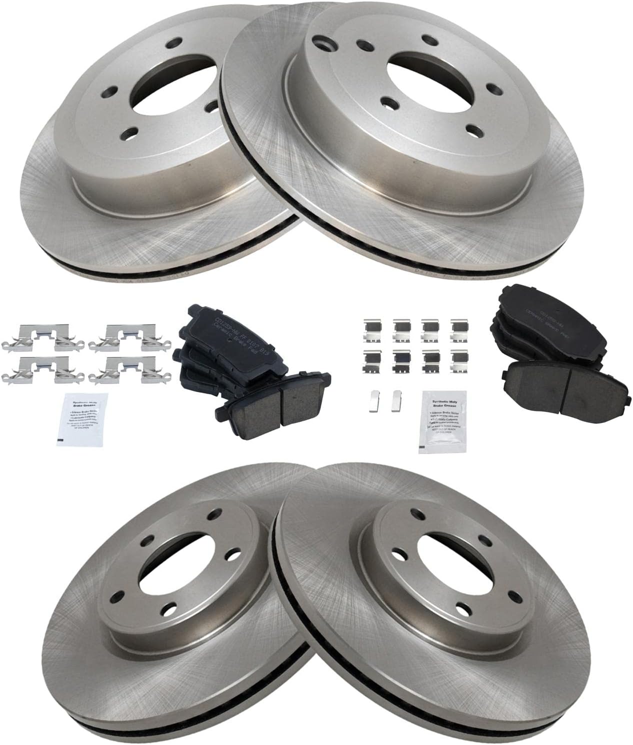 TRQ Front & Rear Ceramic Brake Pad & Rotor Kit for Edge MKX