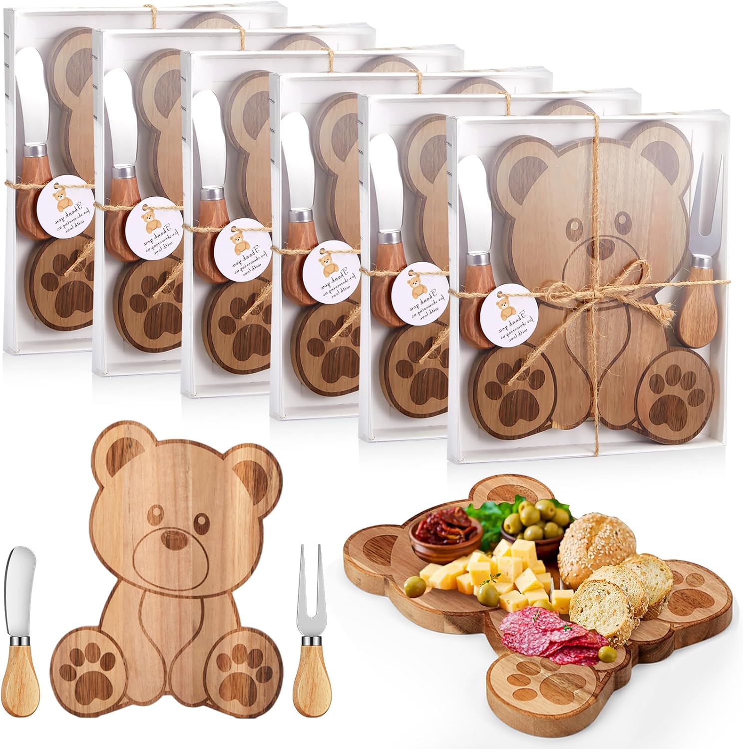 Bear Shaped Cheese Board Set for Baby Showers and Parties