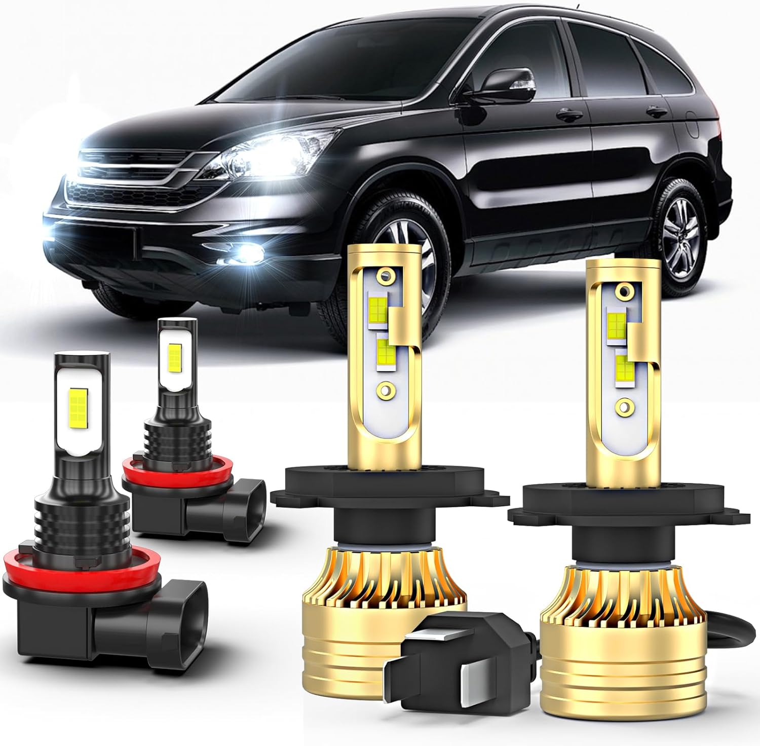 LED Light Combo for Honda CR-V 2007-2014, 22000lm, 6000K White