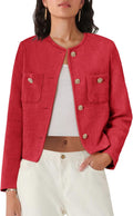Chic Women's Tweed Blazers for Versatile Business and Casual Styles