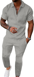 Mens Sweat Suits Set Tracksuit 2 Piece Outfits for Men - Short Sleeve