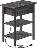 End Table with Charging Station and Drawer - Narrow Side Table